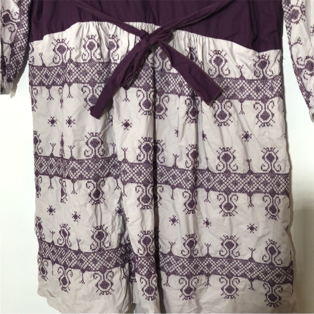 Odd Molly Purple Embroidered V-Neck Women’s Dress - Picture 9 of 11